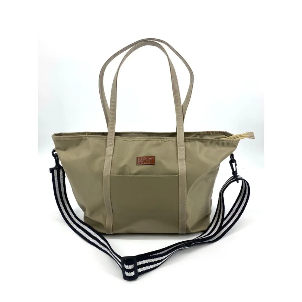 YJ Collection Large Utility Canvas and Nylon Travel Tote Bag NEW